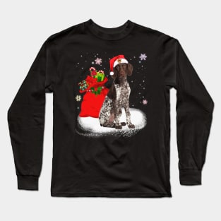 Christmas Santa German Shorthaired Pointer Long Sleeve T-Shirt